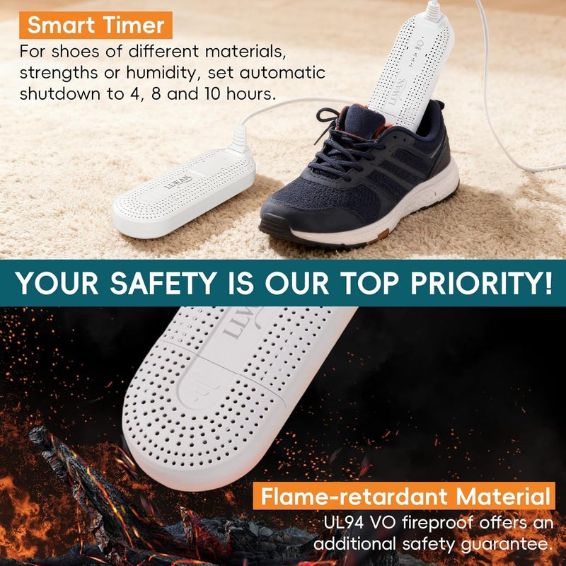 LLWAN Electric Shoe Dryer, Ski Boots Dryer, Shoe & Boot Warmer for Sweaty Sneakers Trainer Shoes with 4/8/10 Hours Timer - Image 4